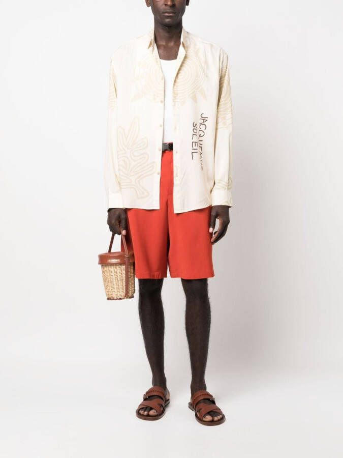Jacquemus Le Short Meio shorts met ceintuur Oranje
