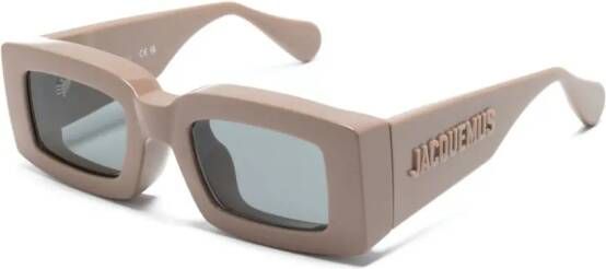 Jacquemus Les lunettes Tupi zonnebril met vierkant montuur Bruin