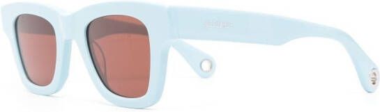 Jacquemus Les Lunettes zonnebril met vierkant montuur Blauw
