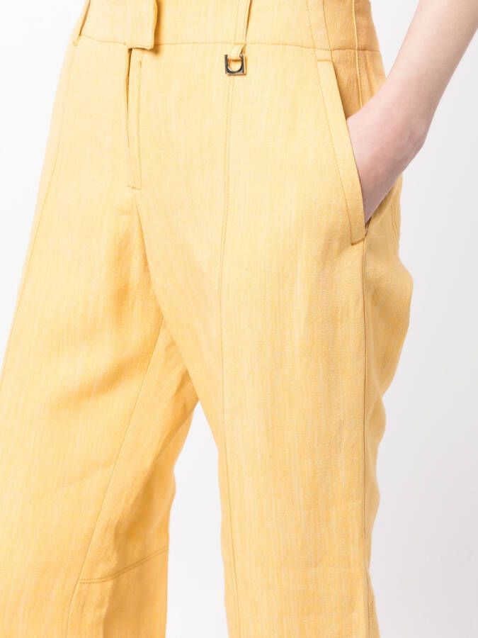 Jacquemus Linnen broek Geel
