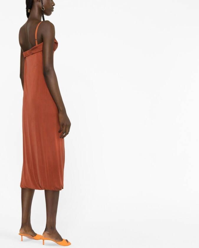 Jacquemus Midi-jurk met bustiere hals Oranje