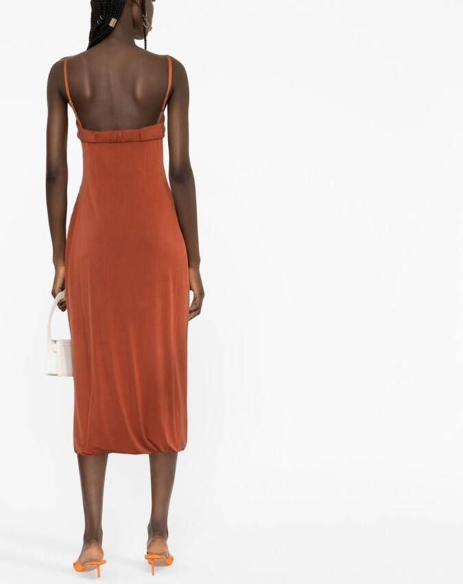 Jacquemus Midi-jurk met bustiere hals Oranje