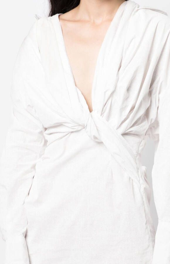 Jacquemus Mini-jurk met geknoopt detail Wit