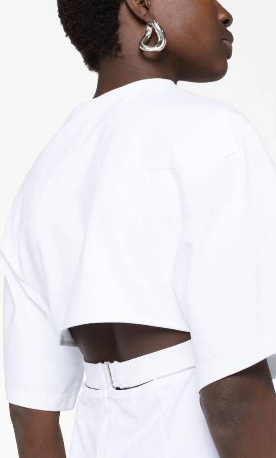 Jacquemus La Robe T-Shirt Bahia mini-jurk met uitgesneden details Wit