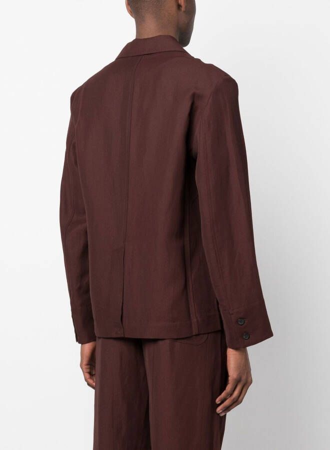 Jacquemus Jack met enkele rij knopen Bruin