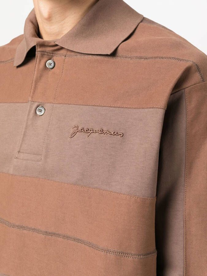 Jacquemus Le Polo Raye gestreept poloshirt Bruin