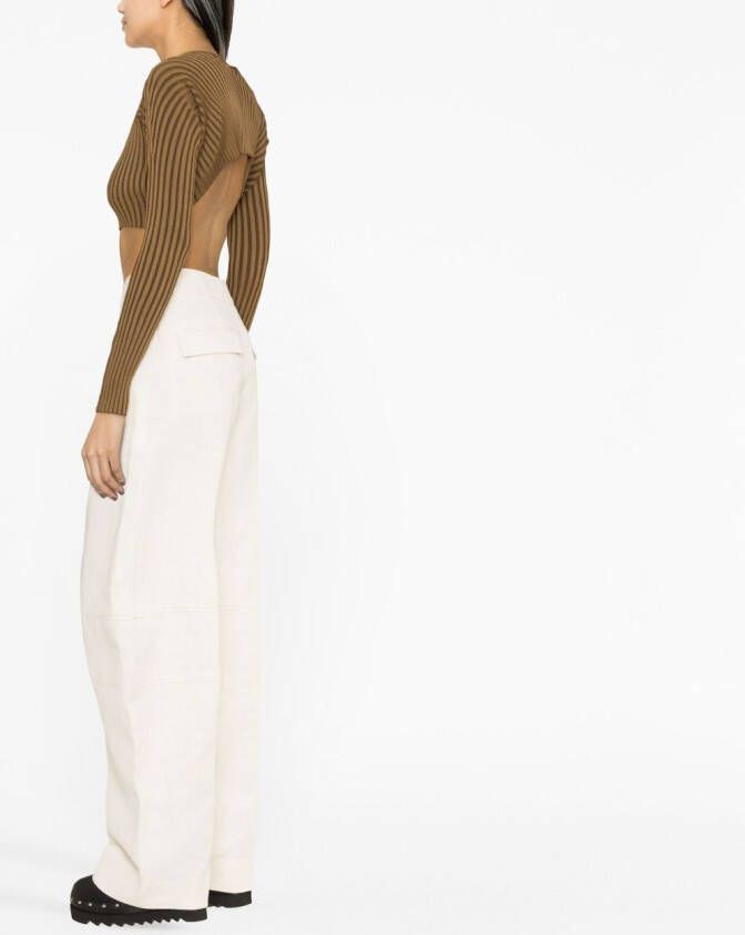 Jacquemus Ribgebreid vest Bruin