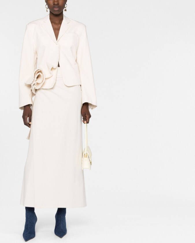 Jacquemus Blazer met ruches Wit
