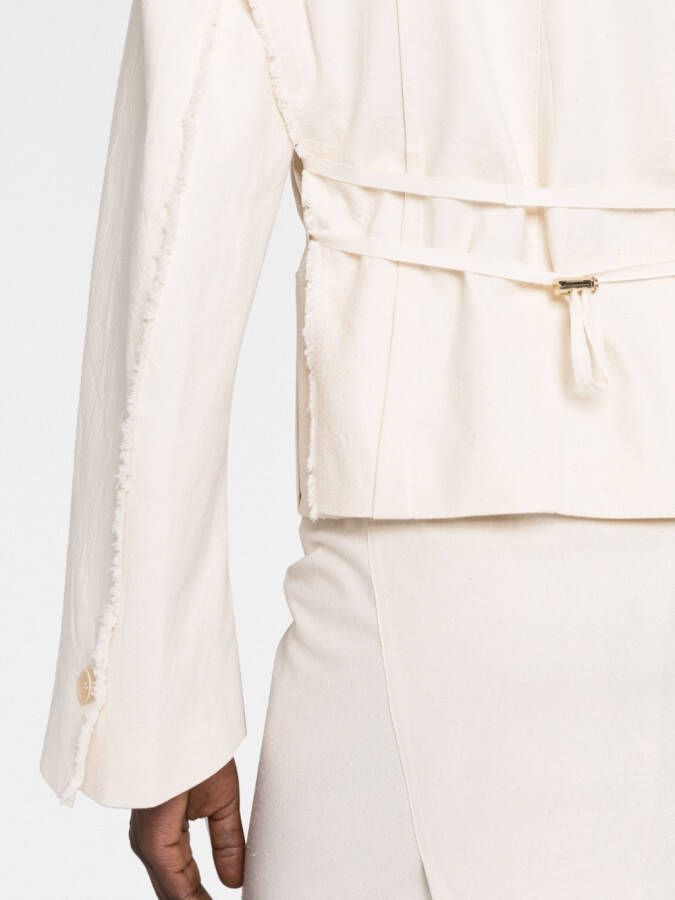 Jacquemus Blazer met ruches Wit