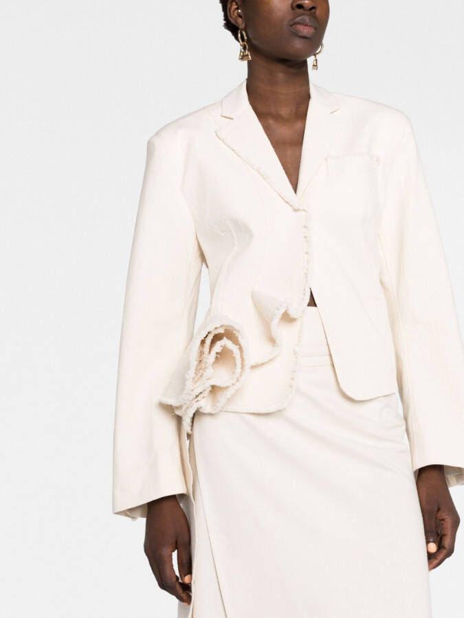 Jacquemus Blazer met ruches Wit