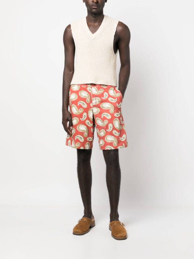 Jacquemus Shorts met paisley print Rood