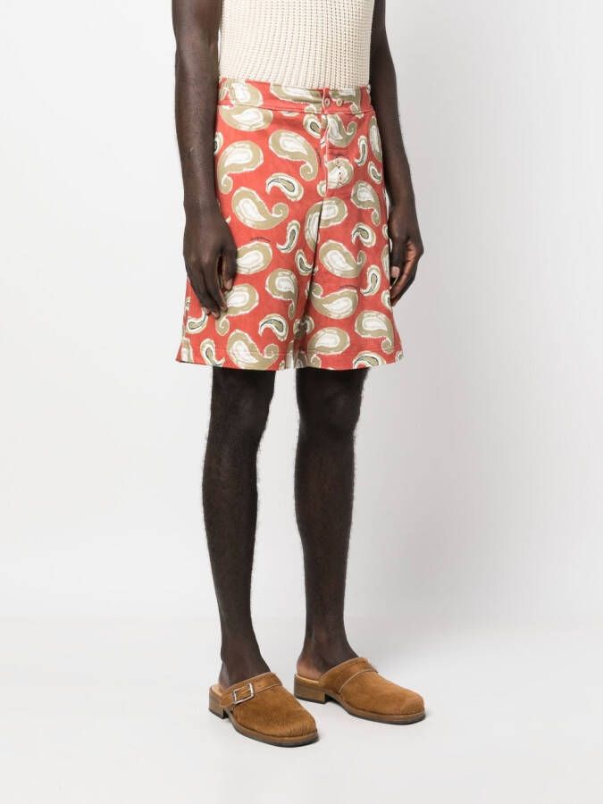 Jacquemus Shorts met paisley print Rood