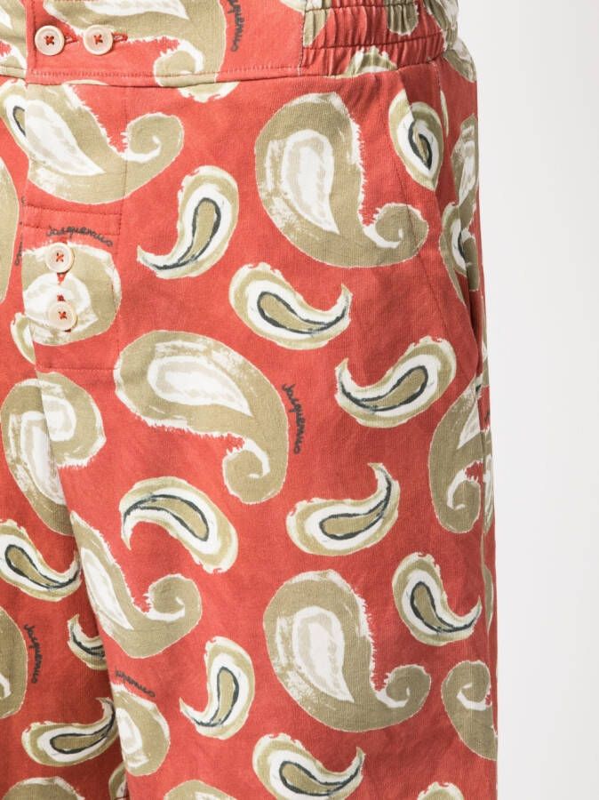 Jacquemus Shorts met paisley print Rood