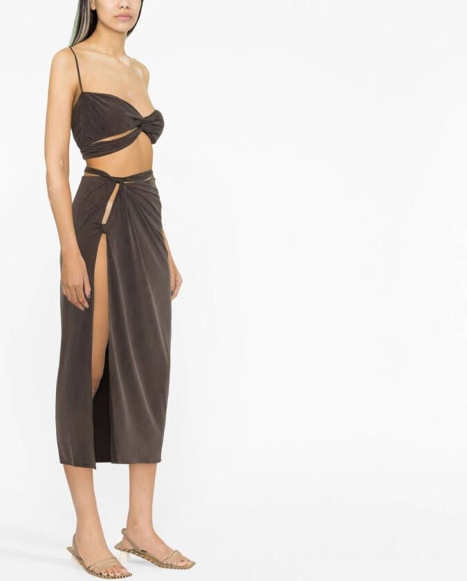 Jacquemus Asymmetrische top Bruin