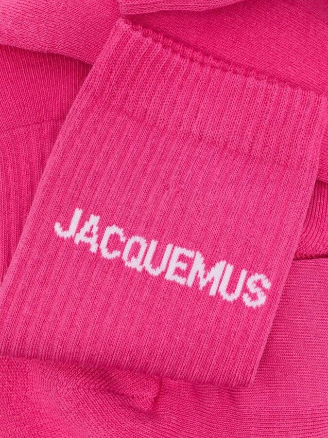 Jacquemus Les Chaussettes sokken met logo intarsia Roze