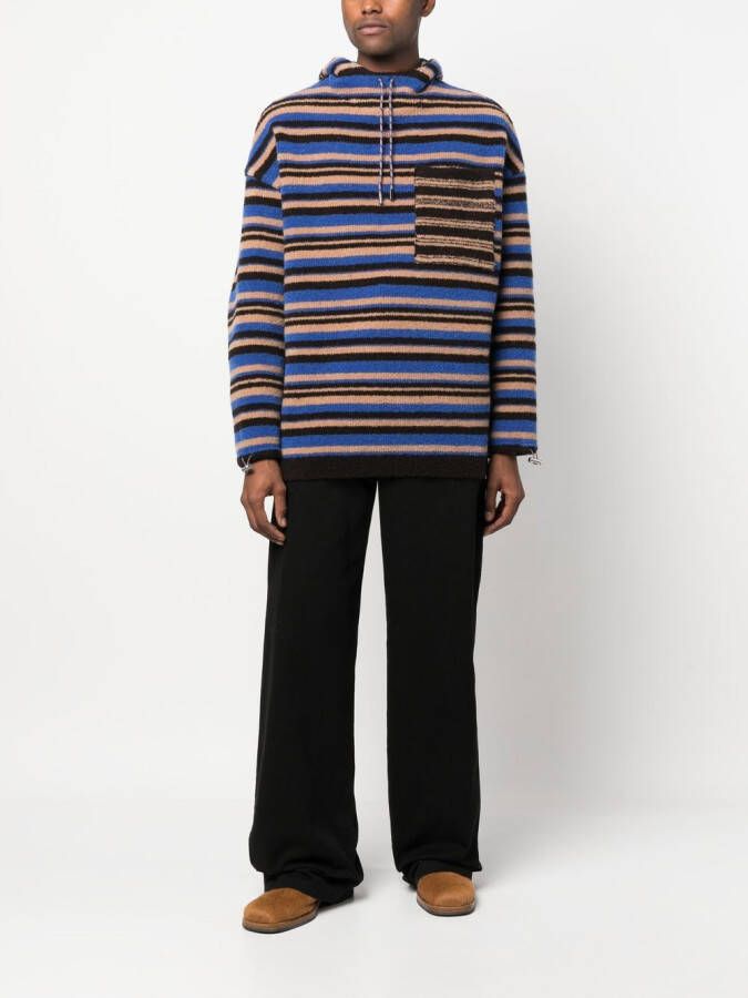 Jacquemus Gestreepte hoodie Blauw