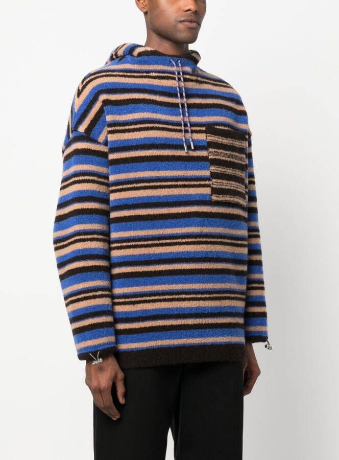 Jacquemus Gestreepte hoodie Blauw