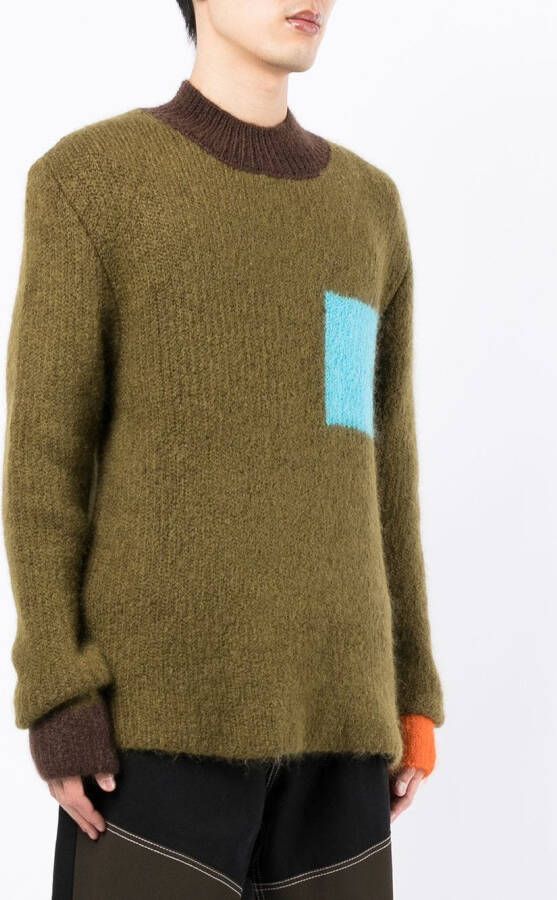 Jacquemus Sweater met colourblocking Groen