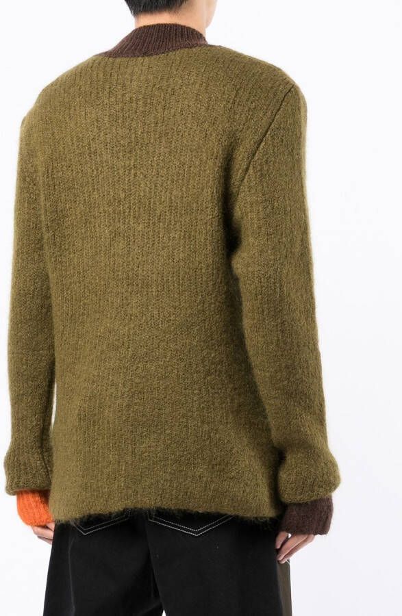 Jacquemus Sweater met colourblocking Groen