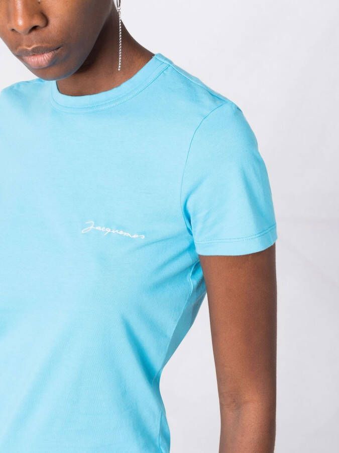 Jacquemus Le T-shirt top met geborduurd logo Blauw