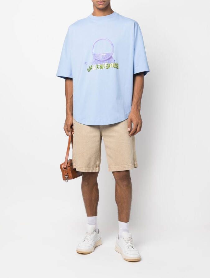 Jacquemus T-shirt met print Blauw