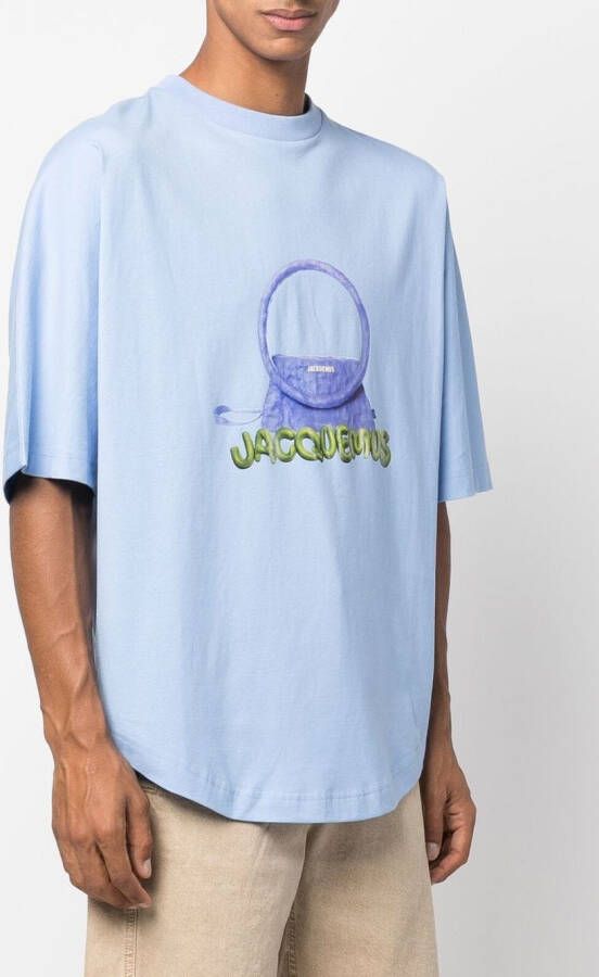Jacquemus T-shirt met print Blauw