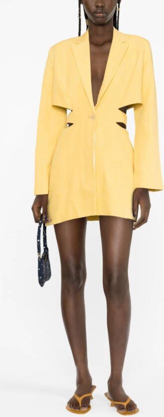 Jacquemus Uitgesneden blazerjurk Geel