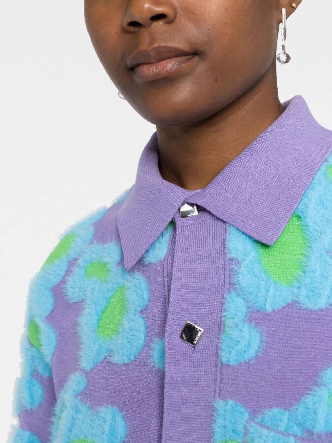 Jacquemus La Chemise Neve Fleurs vest Paars