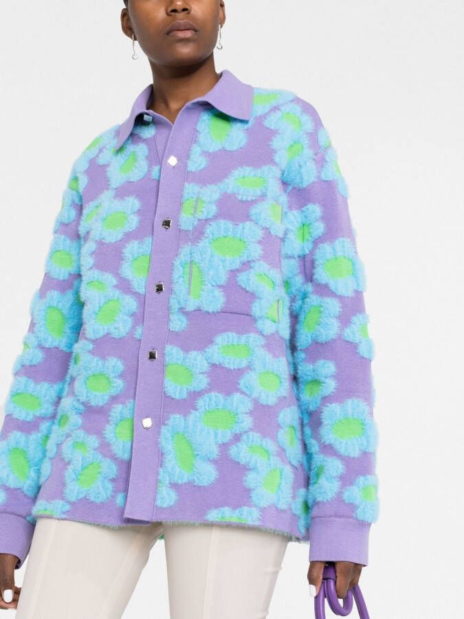 Jacquemus La Chemise Neve Fleurs vest Paars