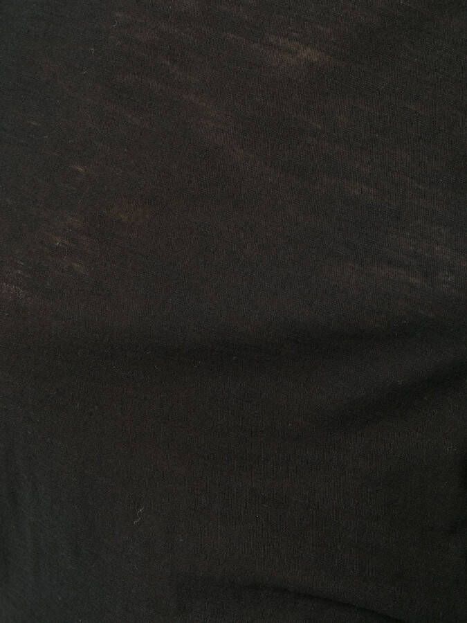 James Perse doorschijnend slub shirt met ronde hals Zwart