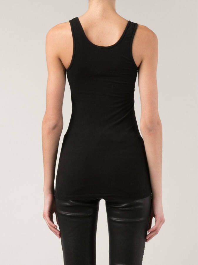 James Perse long fitted tank top Zwart