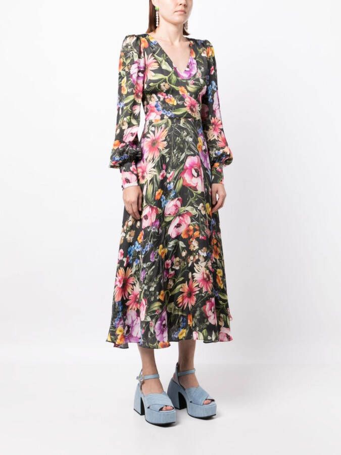 JANE Raphaella midi-jurk met bloemenprint Veelkleurig