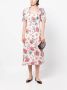 JANE Midi-jurk met bloemenprint Wit - Thumbnail 2