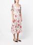JANE Midi-jurk met bloemenprint Wit - Thumbnail 3