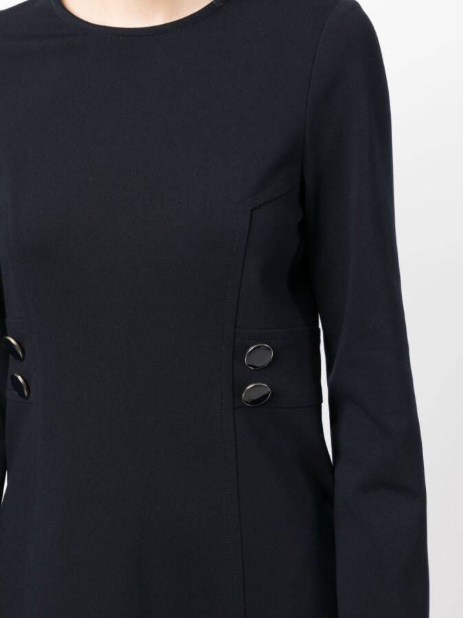 JANE Midi-jurk met ronde hals Blauw