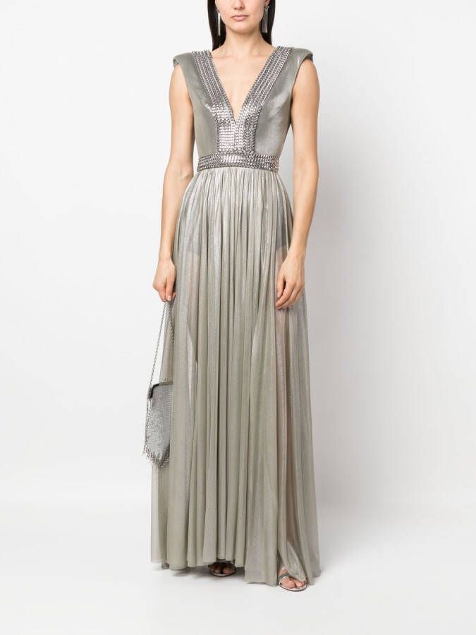 JEAN-LOUIS SABAJI Geplooide maxi-jurk Grijs