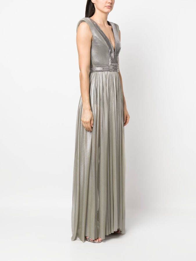 JEAN-LOUIS SABAJI Geplooide maxi-jurk Grijs