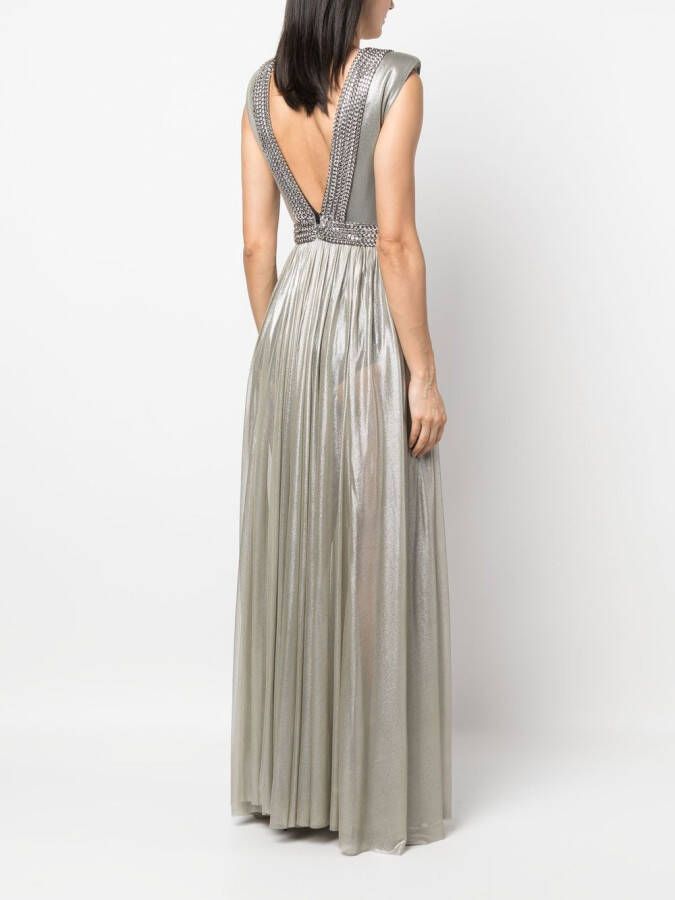 JEAN-LOUIS SABAJI Geplooide maxi-jurk Grijs