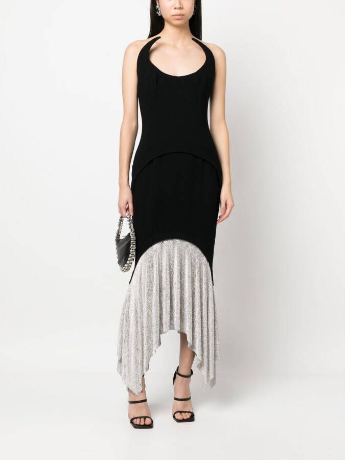 JEAN-LOUIS SABAJI Maxi-jurk met kristallen rok Zwart