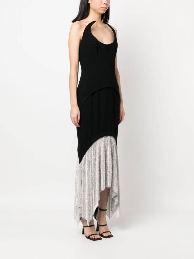 JEAN-LOUIS SABAJI Maxi-jurk met kristallen rok Zwart