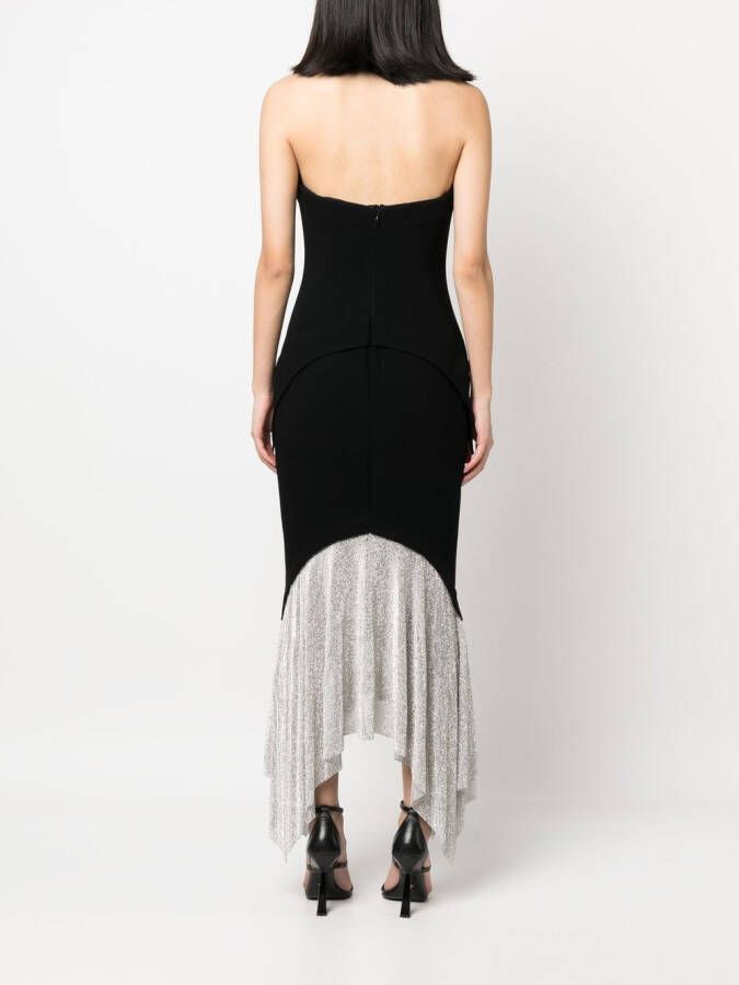 JEAN-LOUIS SABAJI Maxi-jurk met kristallen rok Zwart