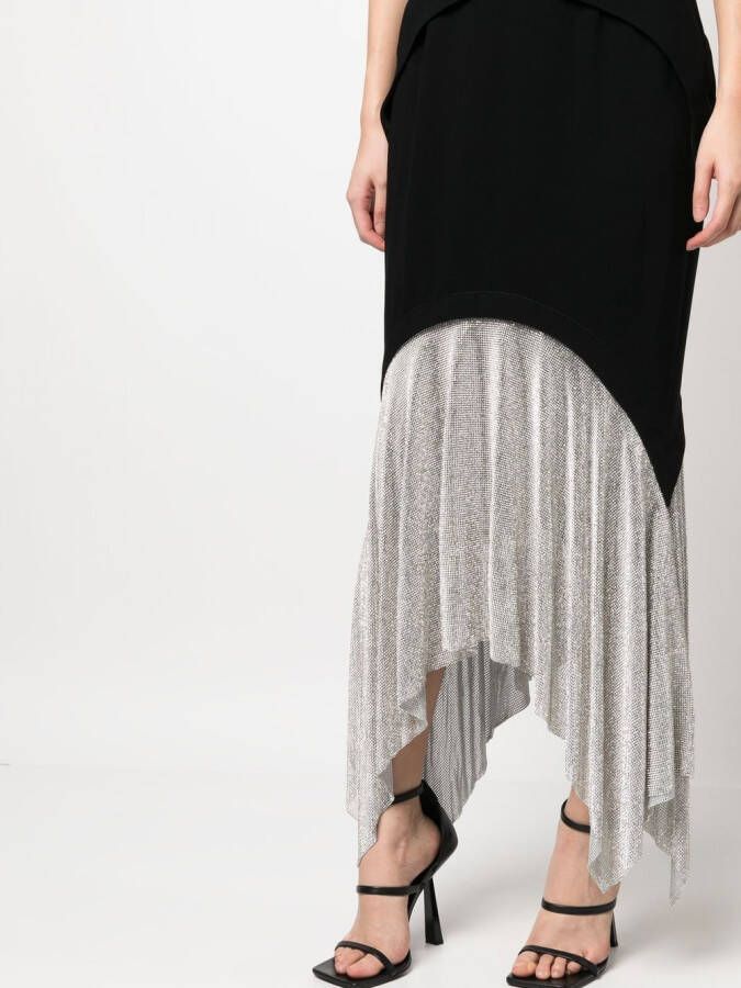 JEAN-LOUIS SABAJI Maxi-jurk met kristallen rok Zwart