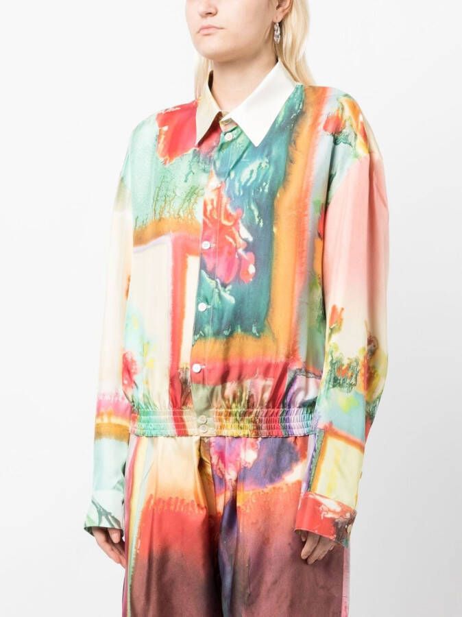 Jean Paul Gaultier Blouse met abstracte print Beige
