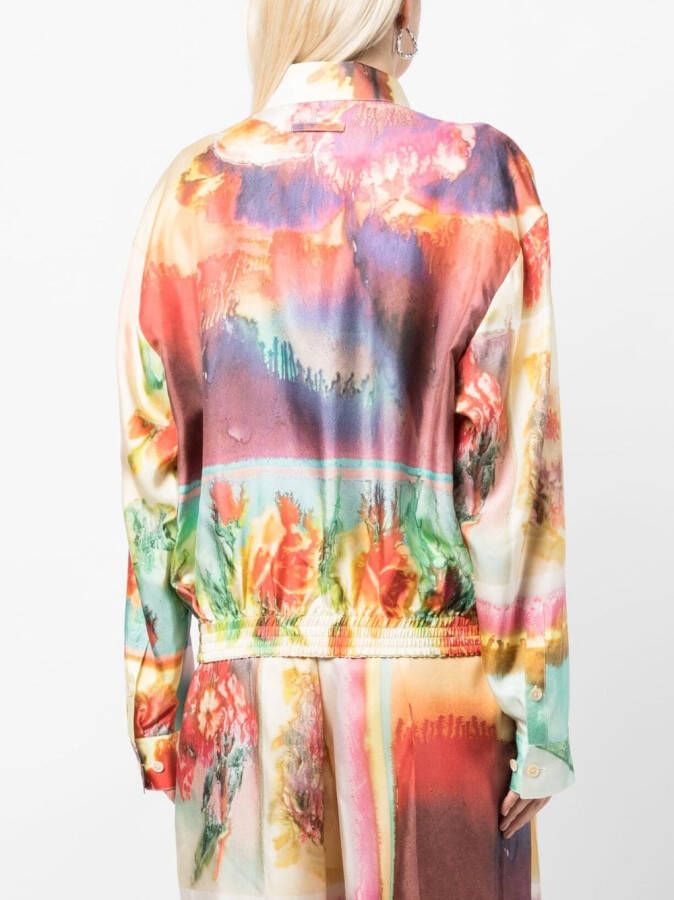 Jean Paul Gaultier Blouse met abstracte print Beige