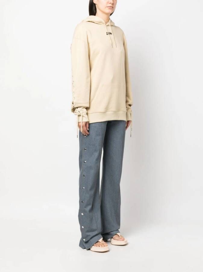 Jean Paul Gaultier Hoodie met veters Beige