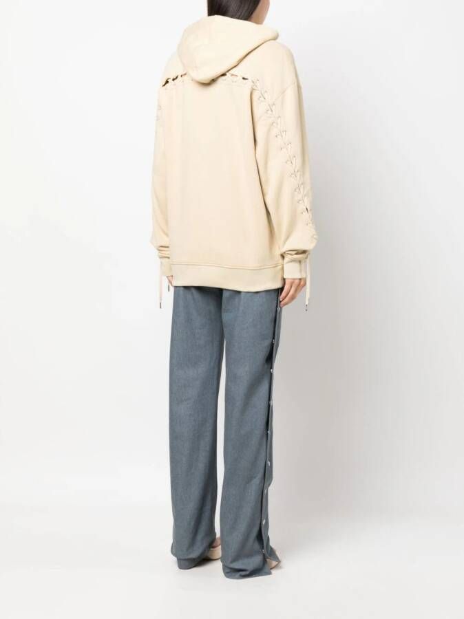 Jean Paul Gaultier Hoodie met veters Beige