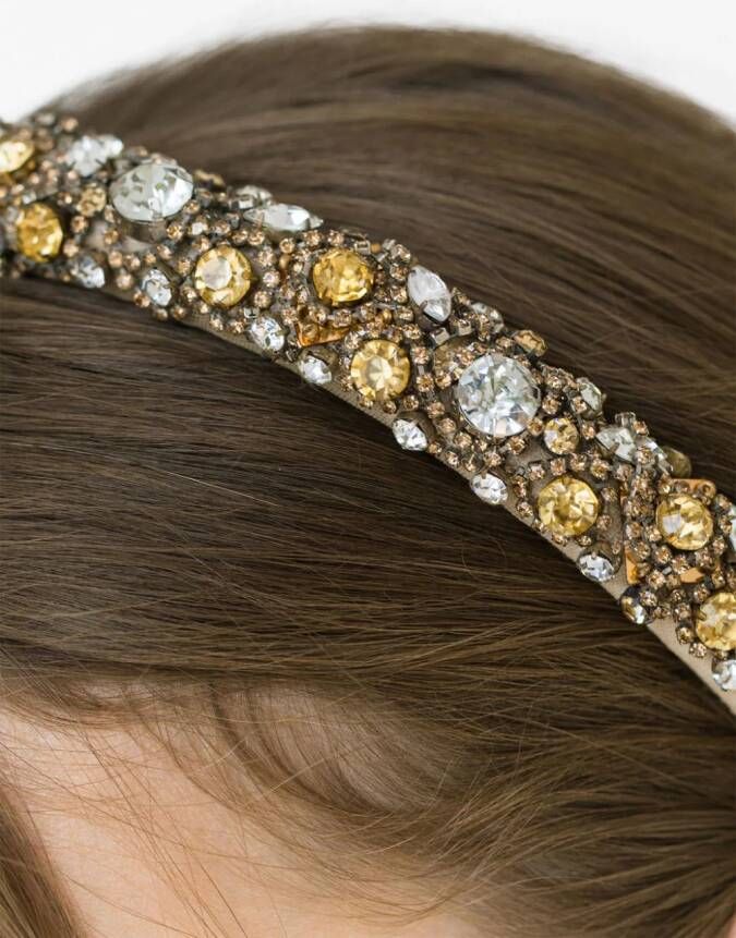 Jennifer Behr Haarband verfraaid met kristallen Goud
