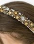 Jennifer Behr Haarband verfraaid met kristallen Goud - Thumbnail 3