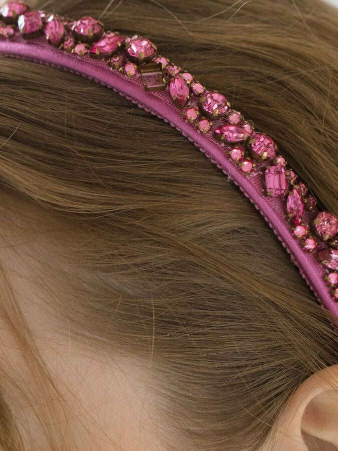 Jennifer Behr Haarband verfraaid met kristallen Roze