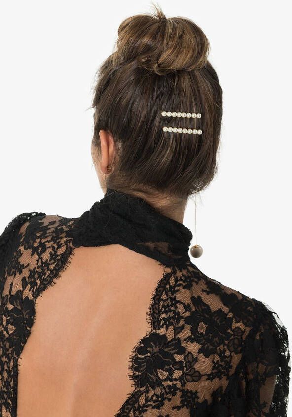 Jennifer Behr Haarspelden met parel Wit